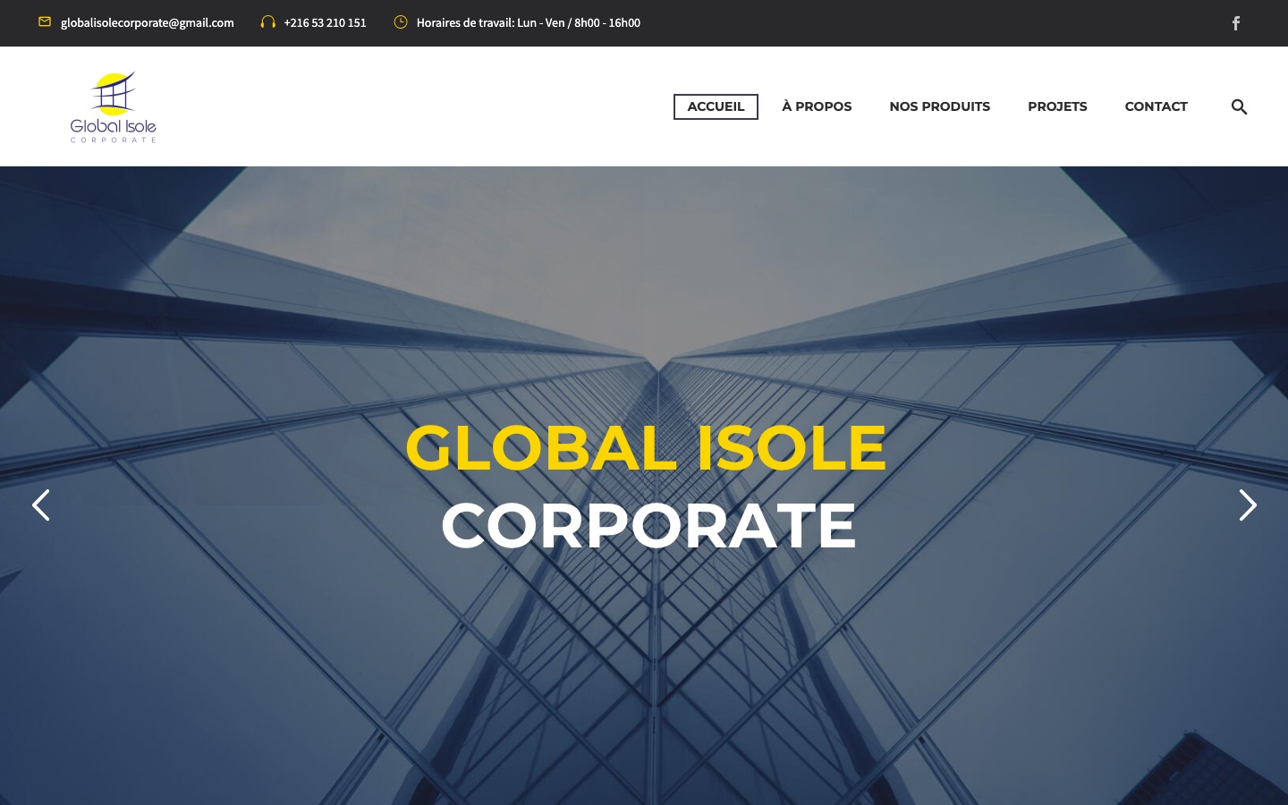 Page d'accueil du site Global Isole